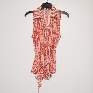 BOGO 3 for $12 Polka Printed Orange red Bloouse